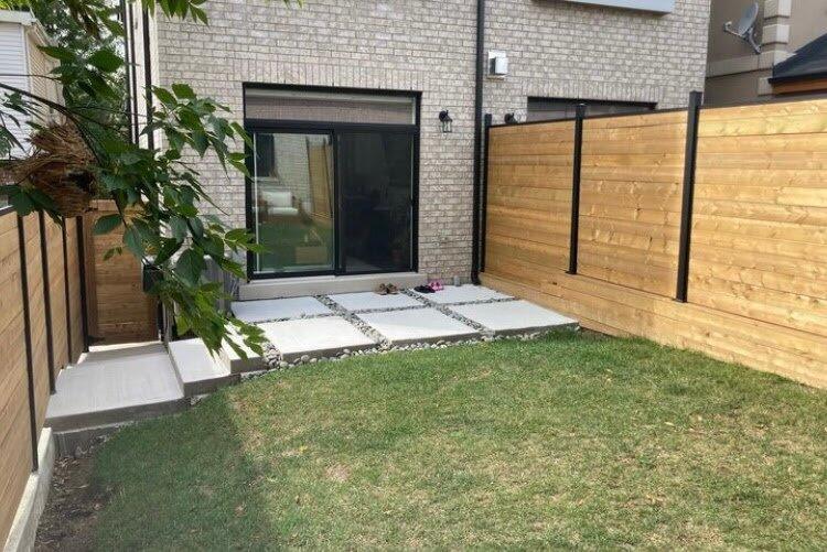 Concrete work and slip fence on aluminum posts in Caledonia