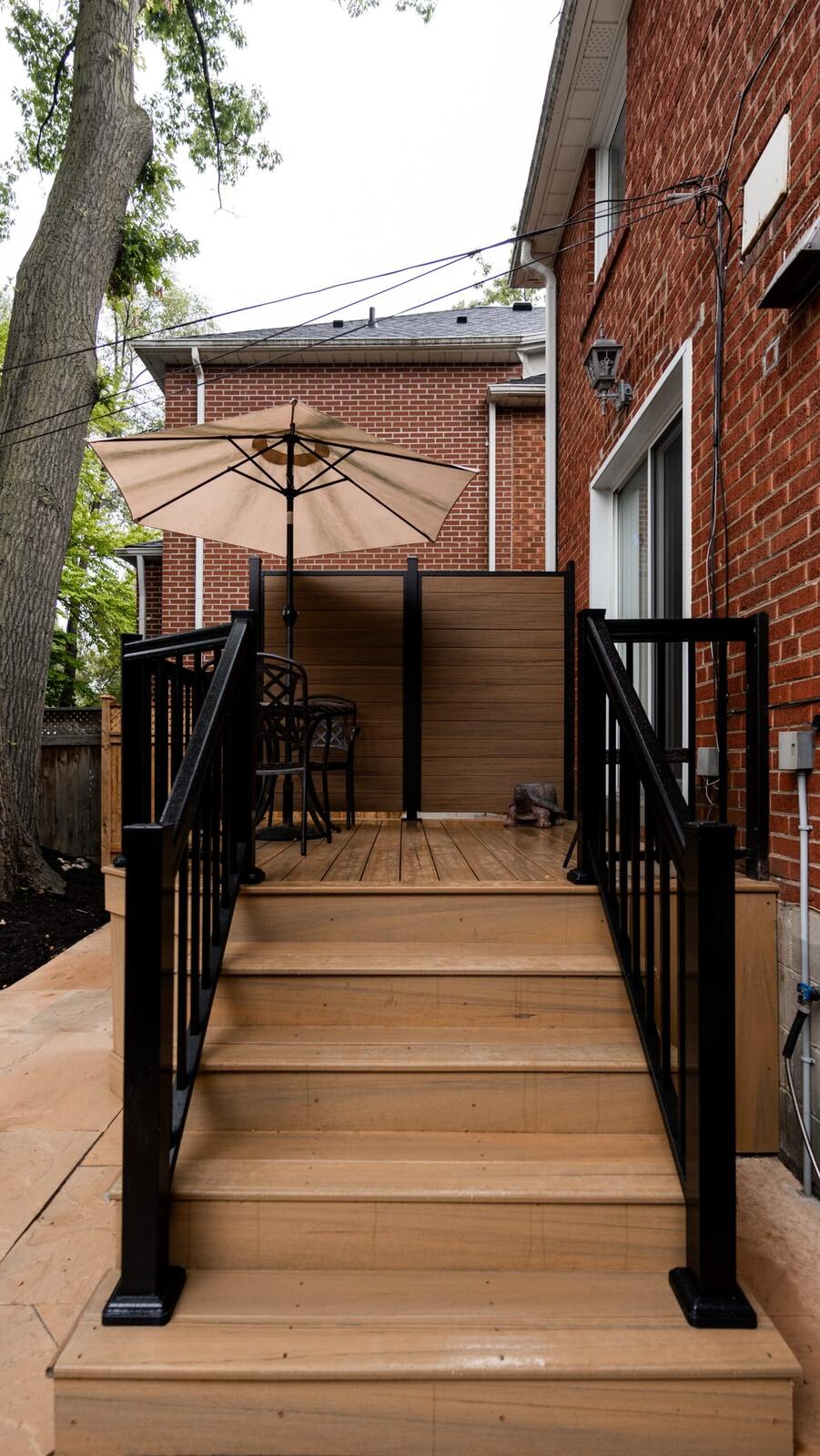 Composite deck with natural stone in Wanless Park